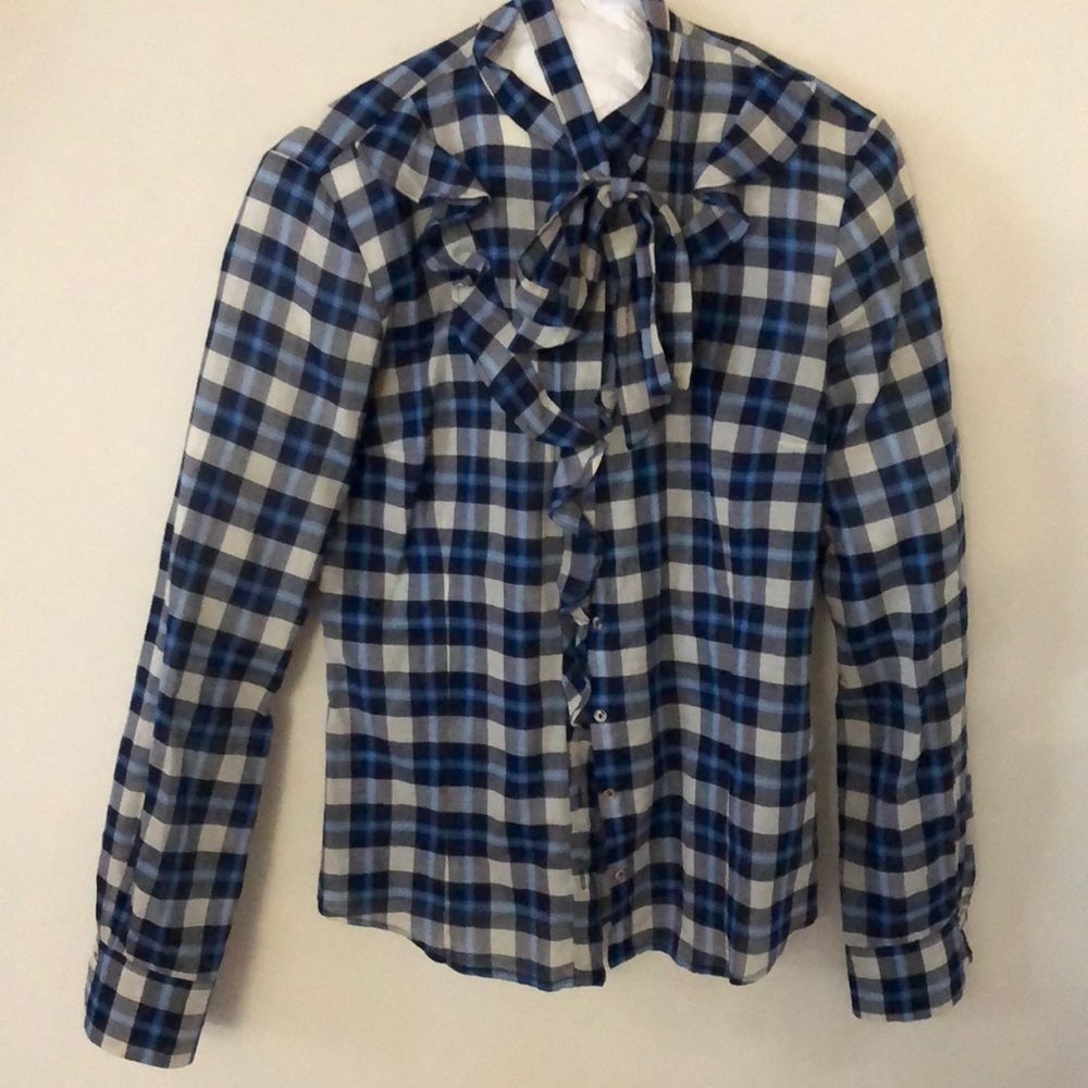 Zara woman long sleeve plastic shirt